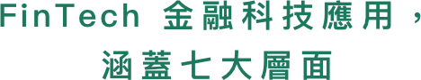 FinTech 金融科技應用，涵蓋七大層面